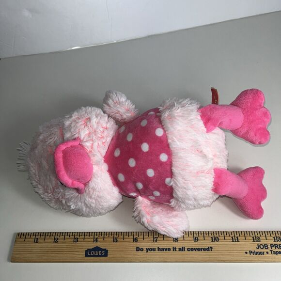 Gitzy Pink Duck Plush Stuffed Animal Baby Toy White Polka Dots Rattle Duckie 13” - Picture 7 of 8